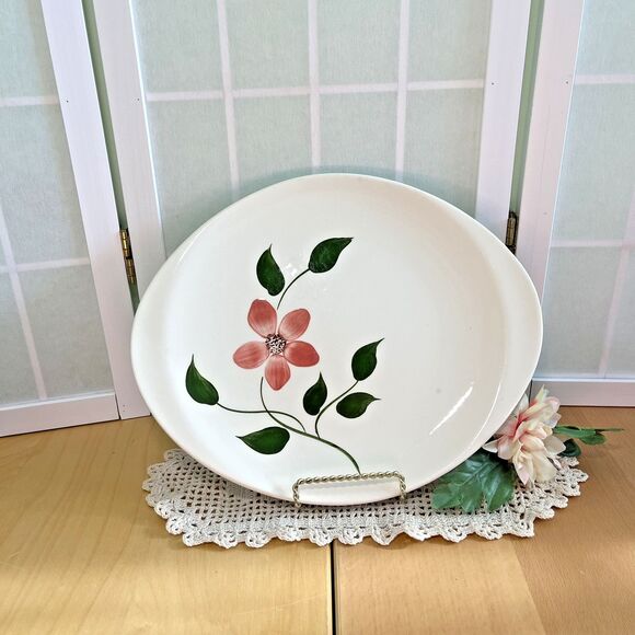 Oval Platter Blue Ridge Floral Peggy Pattern 12" Hand Painted - Picture 6 of 11